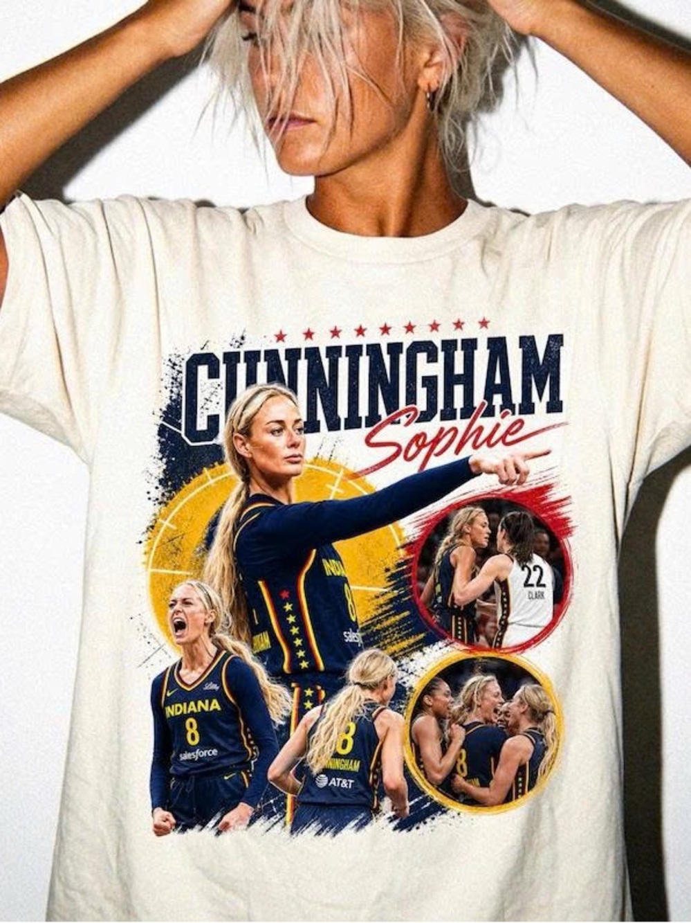 Sophie Cunningham Indiana Fever Tribute T-Shirt - Cream